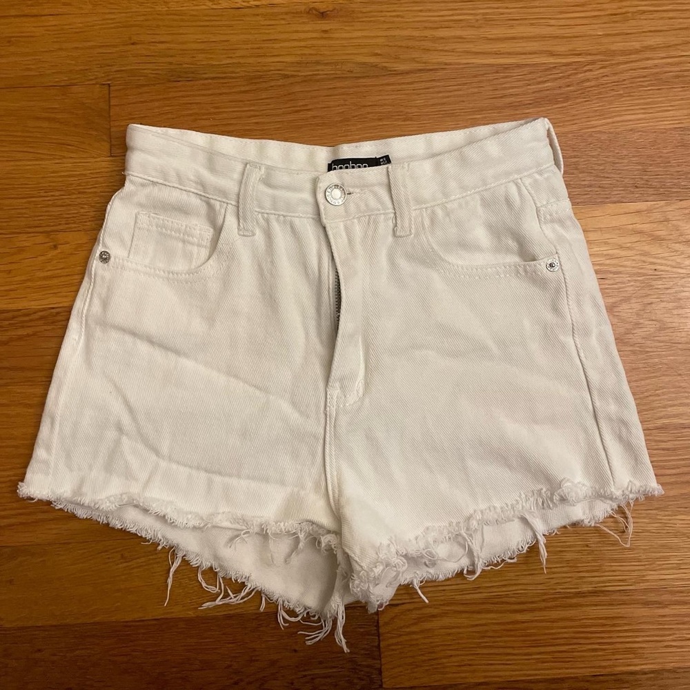 White High Rise Shorts